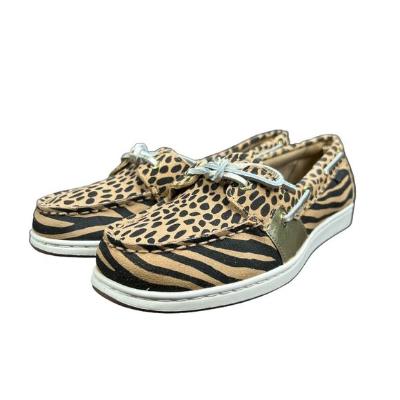 SPERRY Top Sider Coastfish 1-Eye Animal Print Boat Shoes Women's Size 8.5 M - Picture 6 of 10